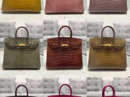 爱马仕亮面鳄鱼皮金扣(爱马仕鳄鱼皮镶钻铂金包)