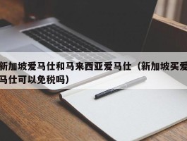 新加坡爱马仕和马来西亚爱马仕（新加坡买爱马仕可以免税吗）