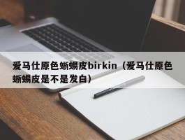爱马仕原色蜥蜴皮birkin（爱马仕原色蜥蜴皮是不是发白）